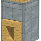 Топка Мини Печи SAMPO с облицовкой плитами из талькохлорита толщиной 10 мм.